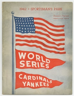 1942 World Series Program Yankees vs Cardinals - Sportsman Park
